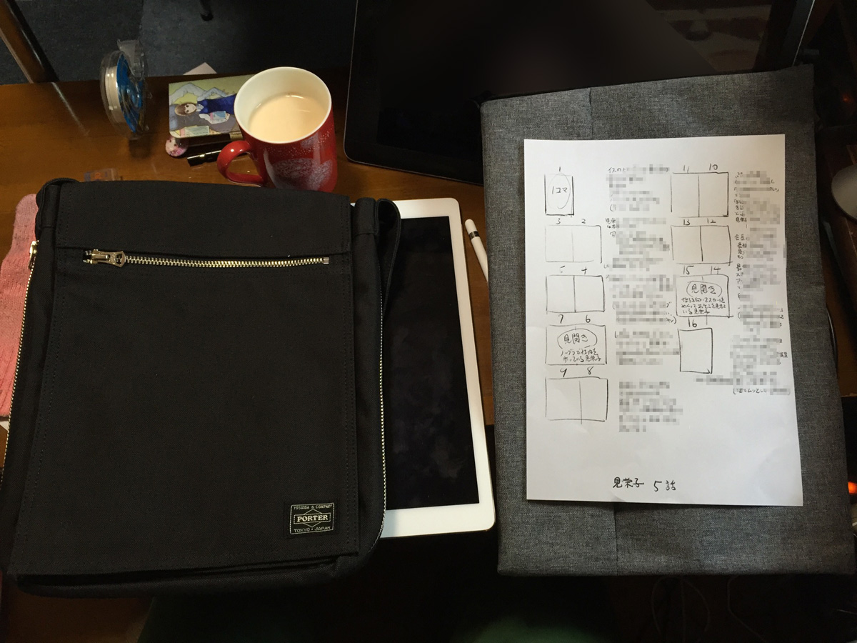 iPad pro 12.9用かばんポーター　スモーキー・フラップショルダー1