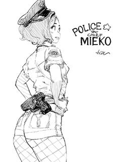 クロスビーの12ヶ月点検でスズキのディーラーで2時間待ってる間にiPadで描いたPOLICE見栄子