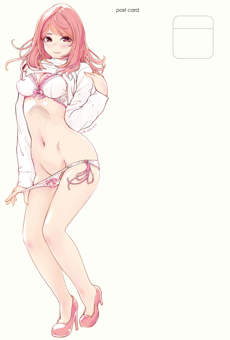 ピンク真悠ポストカード