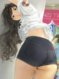 ゴージャス黒ホットパンツお姉さん