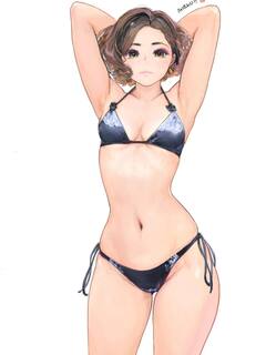 B2タペストリー発送延期ついでにちょっとだけ調整したA4メタルフォトプレート用黒ビキニ見栄子。