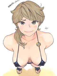 真琴ちゃんちっちゃいビキニを着たところを上から見た図